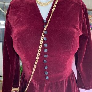 Burgundy velvet dress